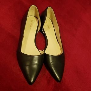 COLE HAAN Black Leather Flats